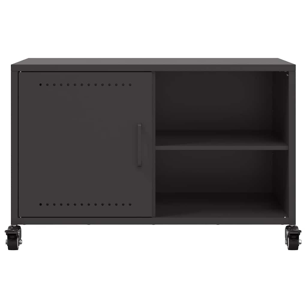 fekete acél TV-szekrény 68 x 39 x 43,5 cm