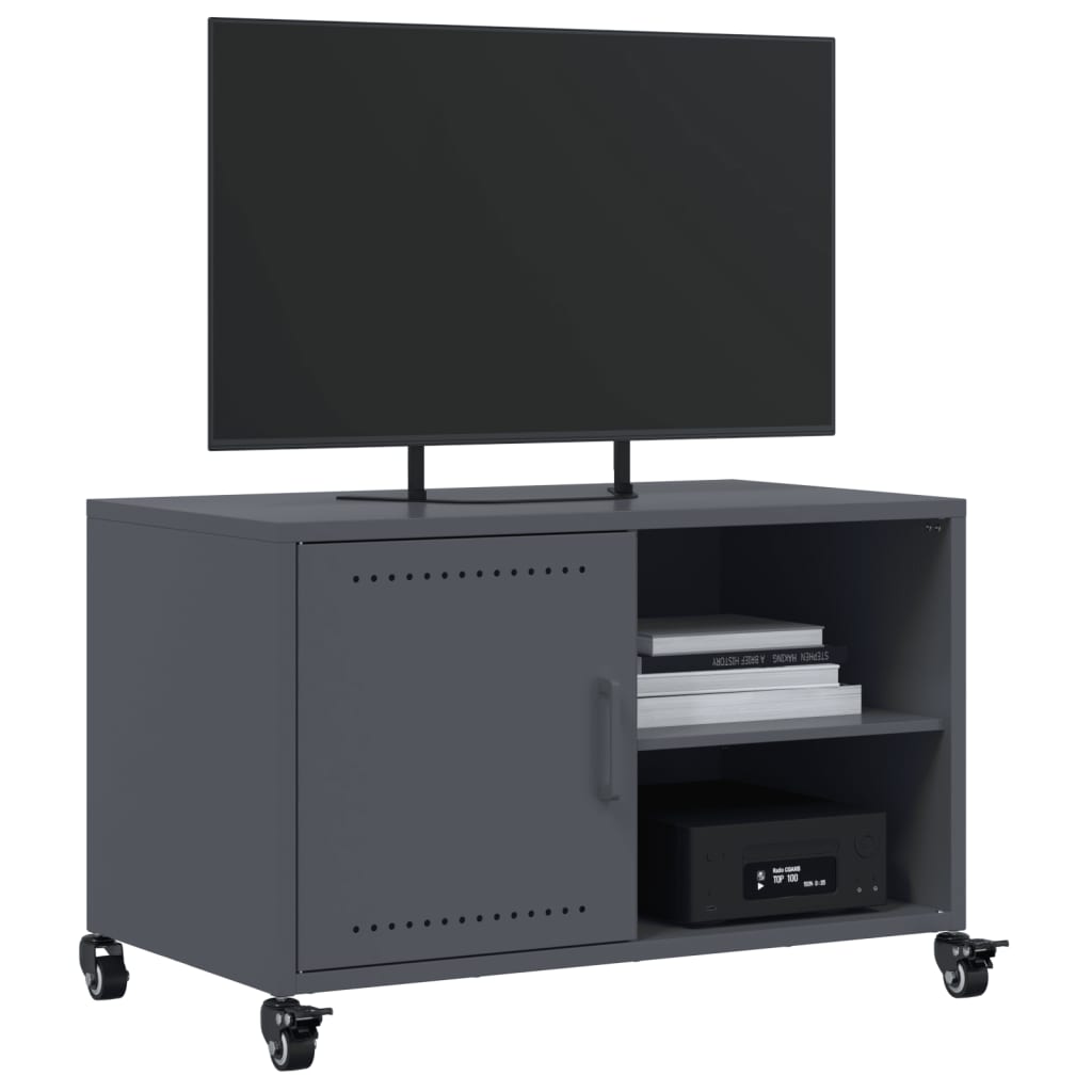 antracitszürke acél TV-szekrény 68 x 39 x 43,5 cm