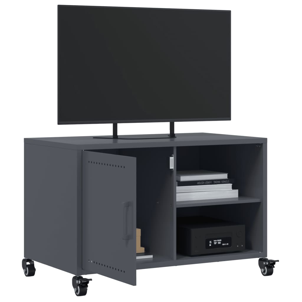 antracitszürke acél TV-szekrény 68 x 39 x 43,5 cm