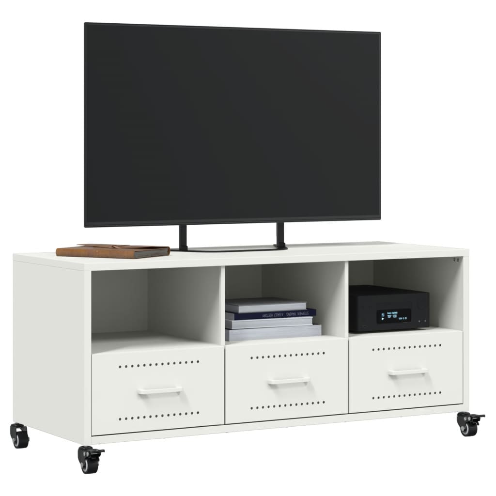 fehér acél TV-szekrény 100,5 x 39 x 43,5 cm