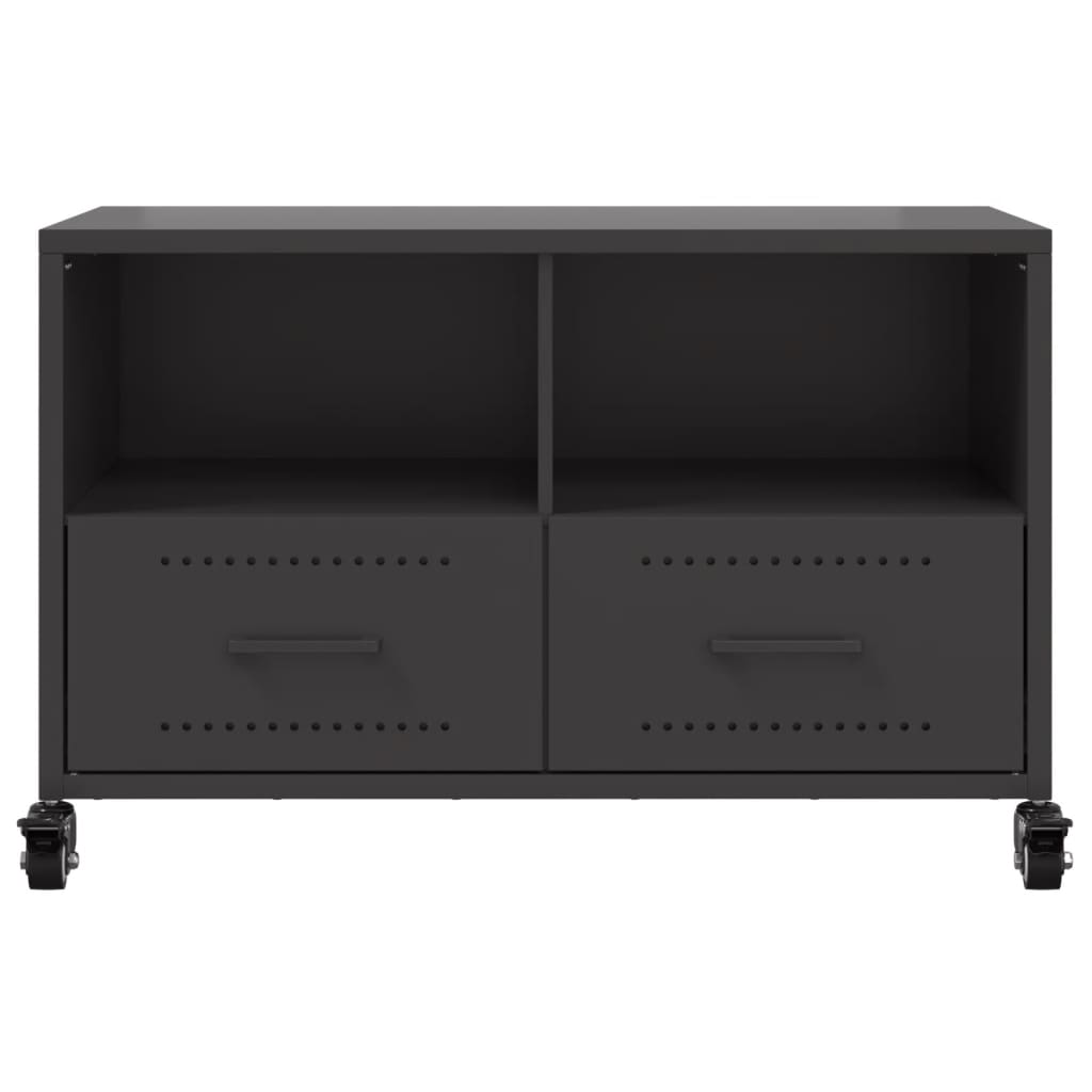 fekete acél TV-szekrény 68 x 39 x 43,5 cm