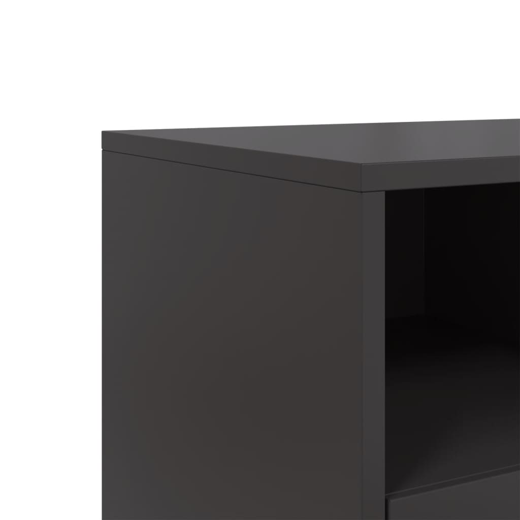 fekete acél TV-szekrény 68 x 39 x 43,5 cm