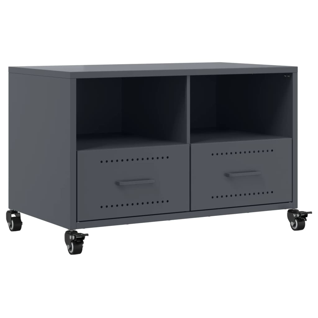 antracitszürke acél TV-szekrény 68 x 39 x 43,5 cm