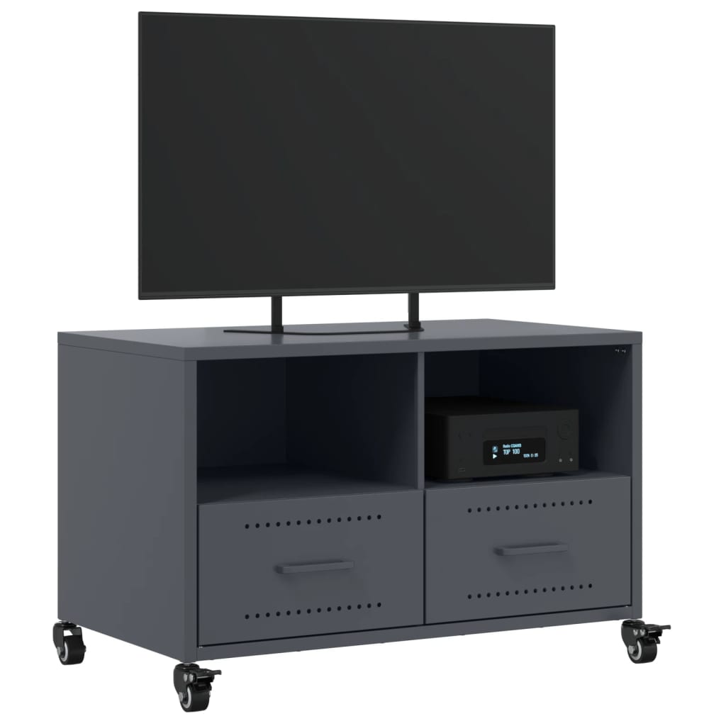 antracitszürke acél TV-szekrény 68 x 39 x 43,5 cm