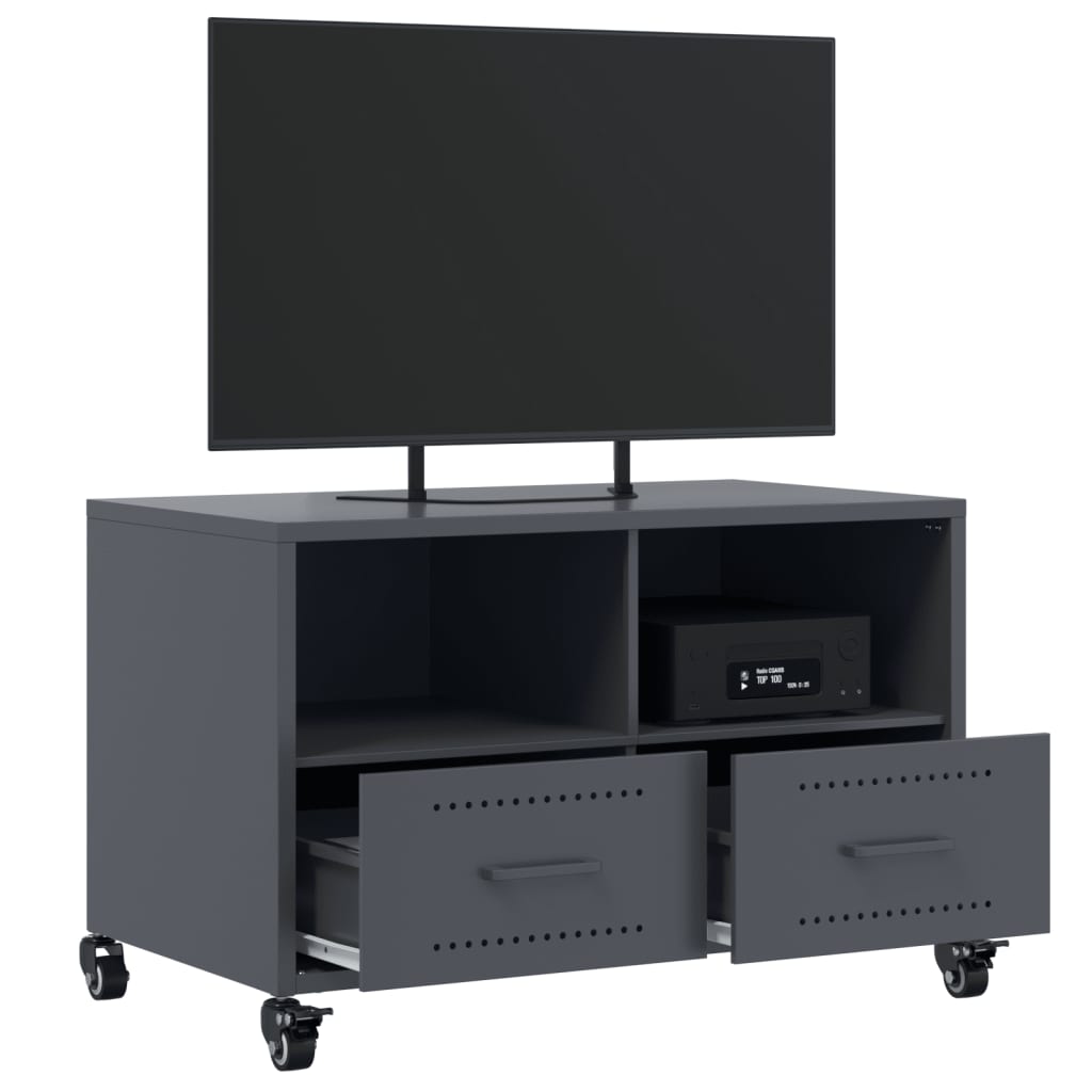 antracitszürke acél TV-szekrény 68 x 39 x 43,5 cm