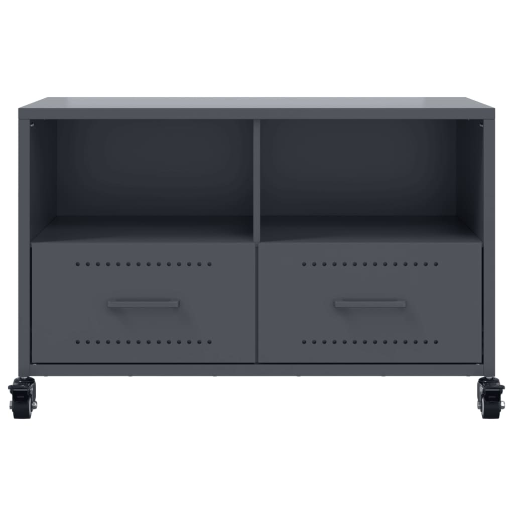 antracitszürke acél TV-szekrény 68 x 39 x 43,5 cm
