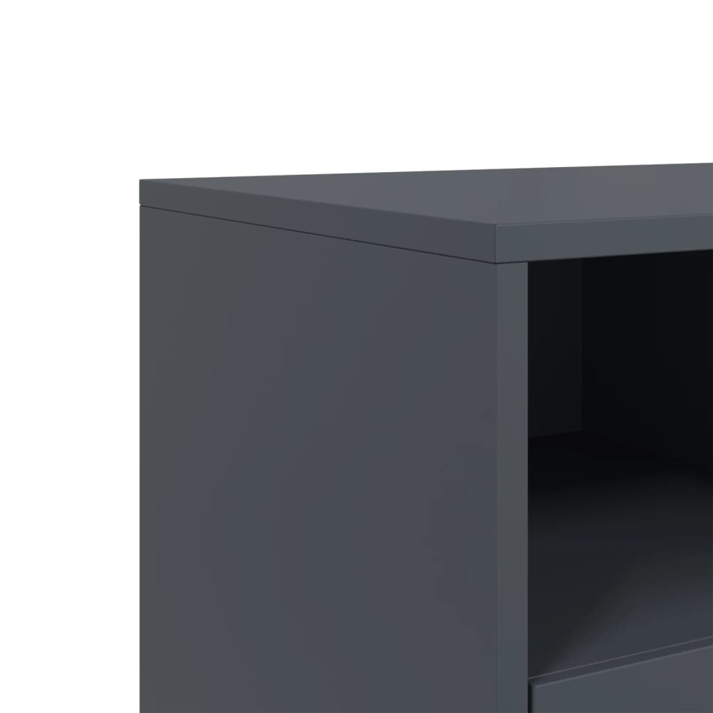 antracitszürke acél TV-szekrény 68 x 39 x 43,5 cm