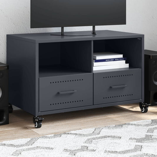 antracitszürke acél TV-szekrény 68 x 39 x 43,5 cm