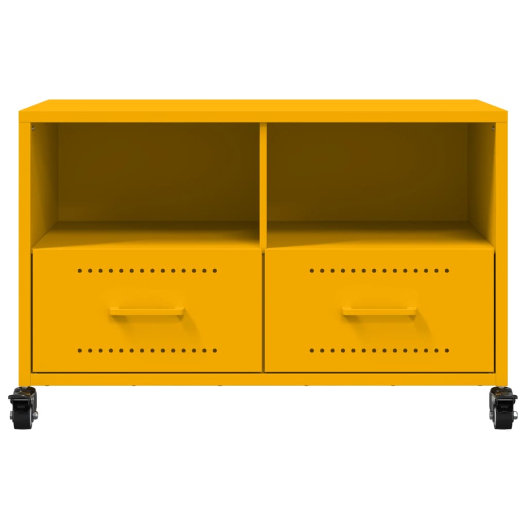 mustársárga acél TV-szekrény 68 x 39 x 43,5 cm