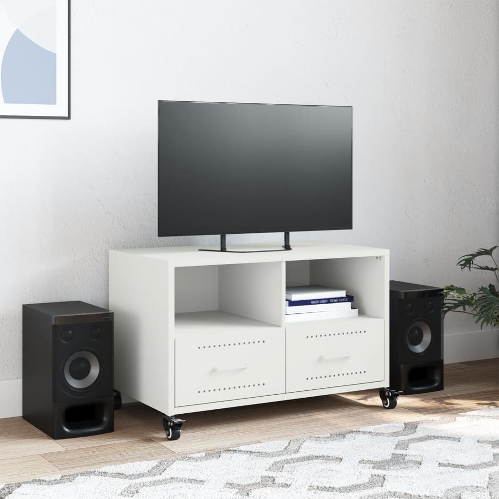 fehér acél TV-szekrény 68 x 39 x 43,5 cm
