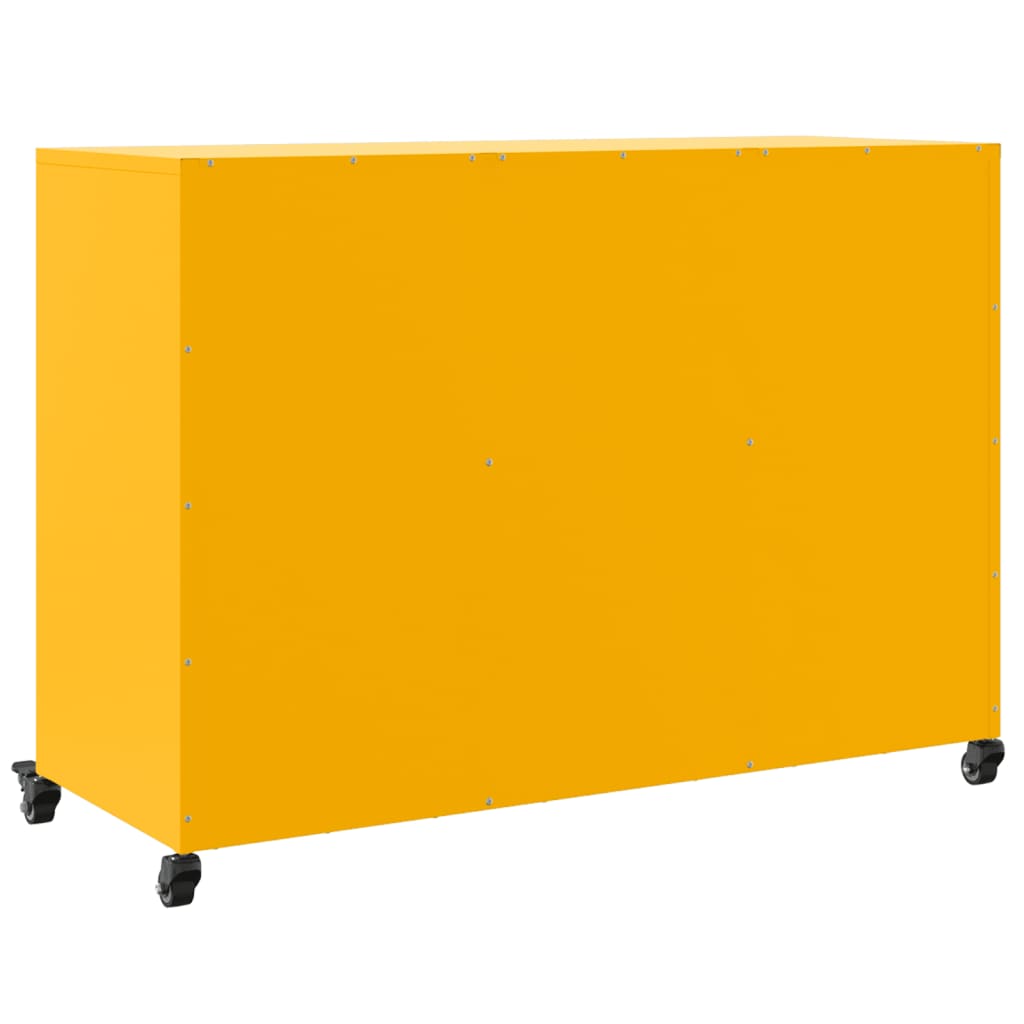 mustársárga acél tálalószekrény 100,5 x 39 x 72 cm