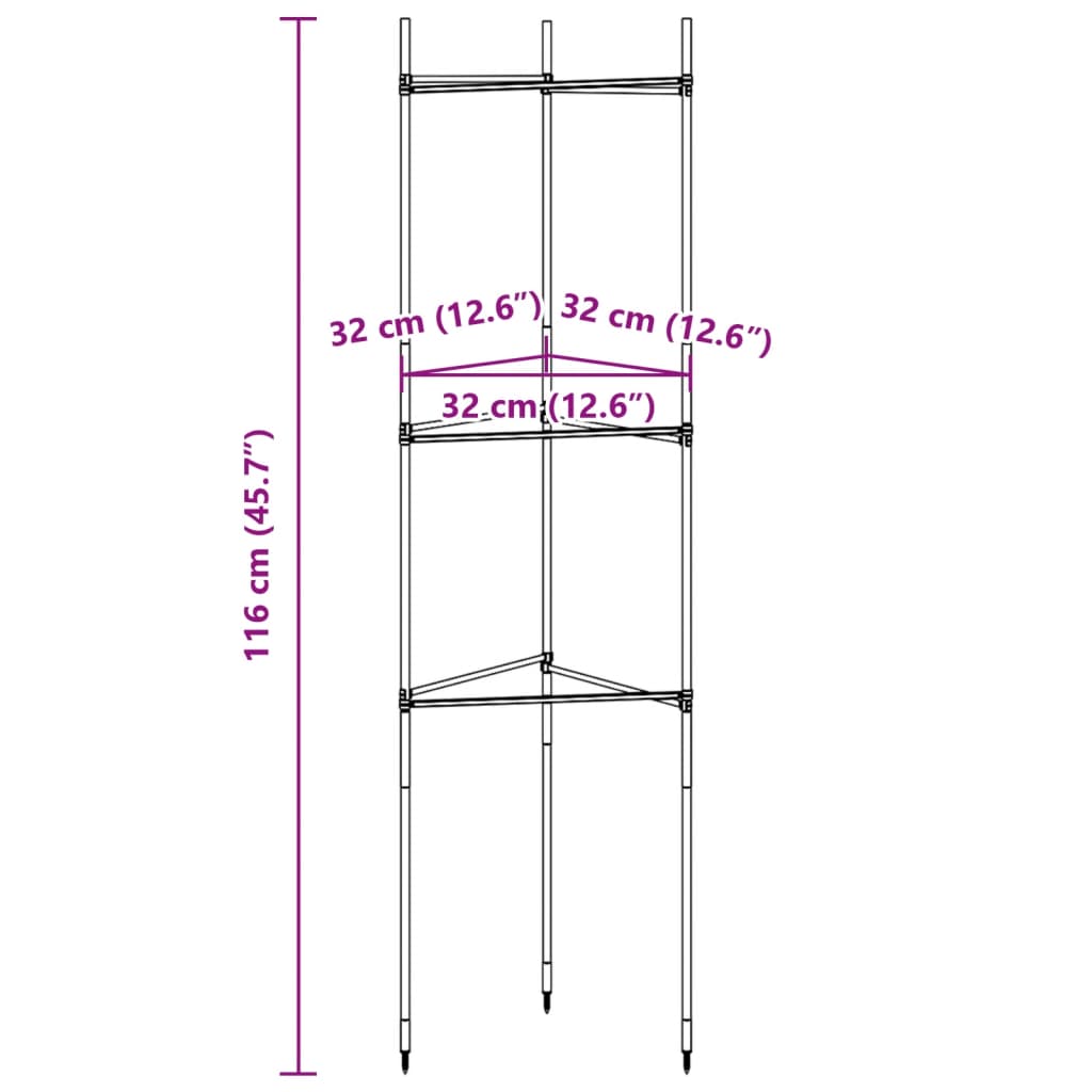 2 db acél és PP paradicsom ketrec 116 cm