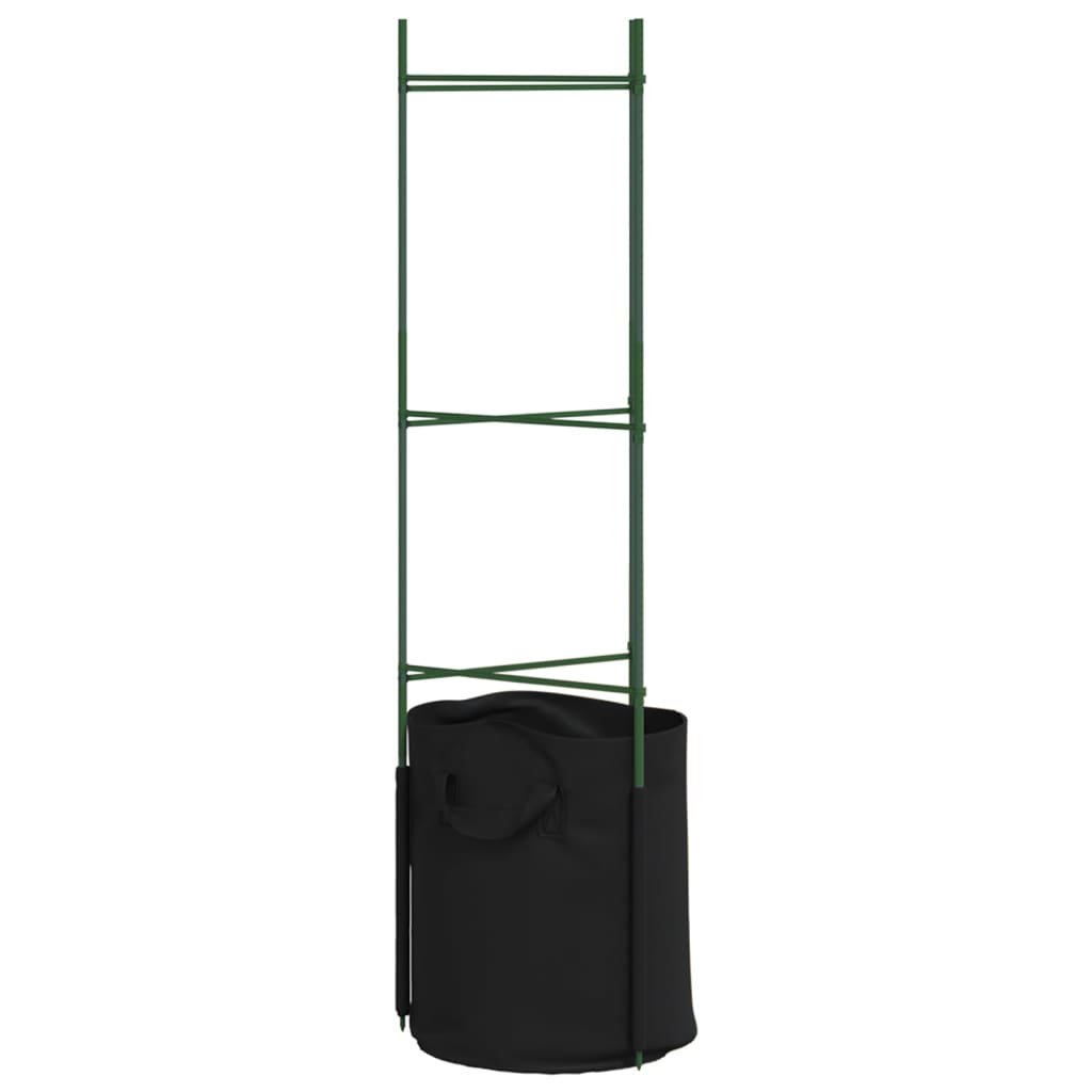 2 db acél és PP paradicsom ketrec növényzsákkal 116 cm