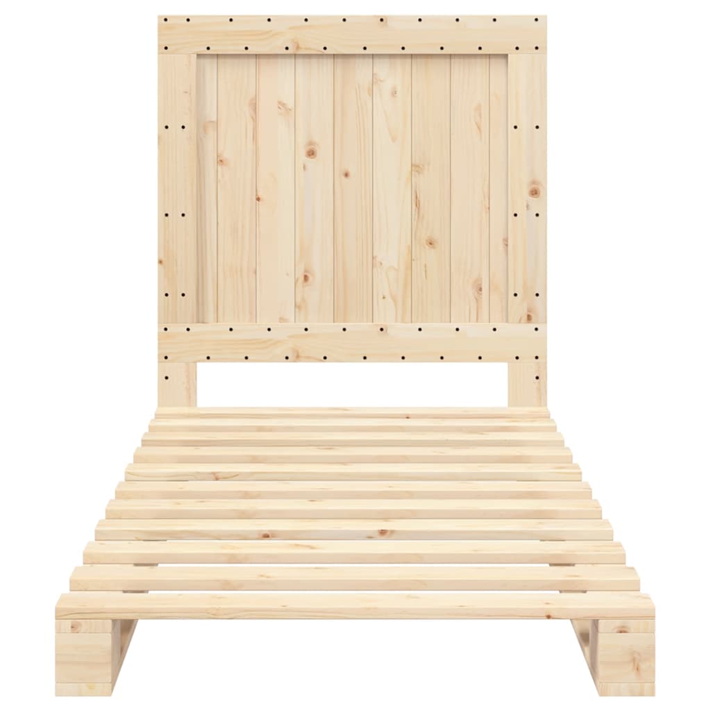 tömör fenyőfa ágykeret fejtámlával 90 x 200 cm