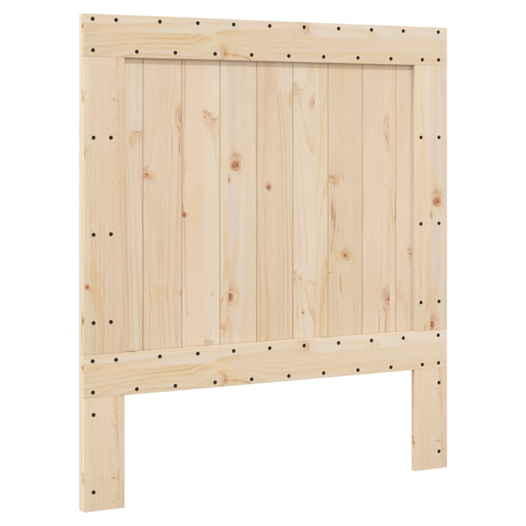 szürke tömör fenyőfa ágykeret fejtámlával 90 x 200 cm