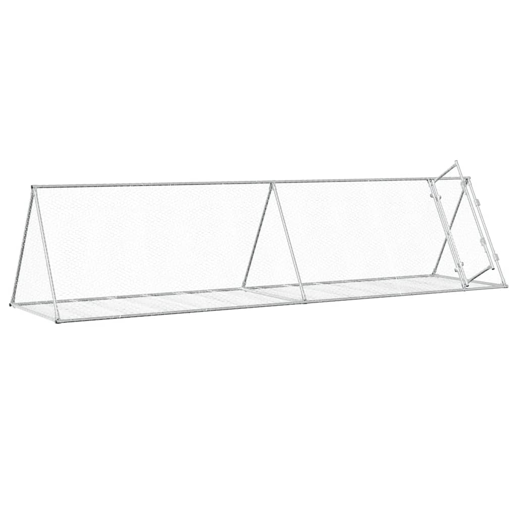 szürke horganyzott acél nyúlketrec 400 x 105 x 91 cm