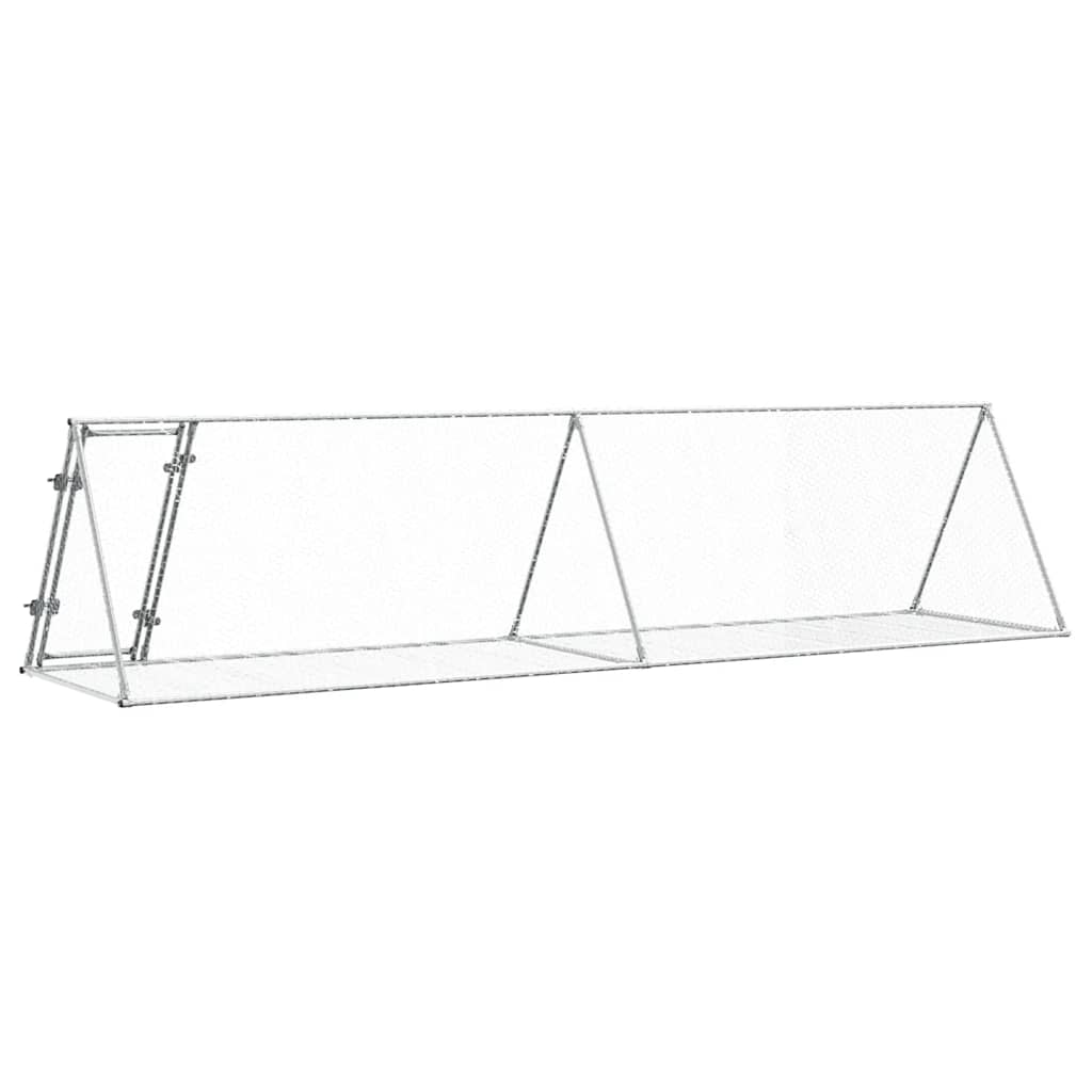 szürke horganyzott acél nyúlketrec 400 x 105 x 91 cm