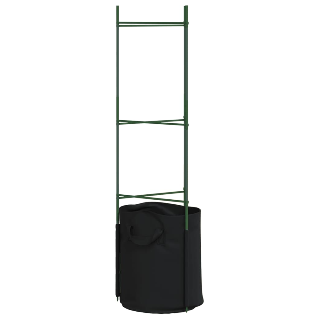 4 db acél és polipropilén paradicsomketrec növényzsákkal 116 cm