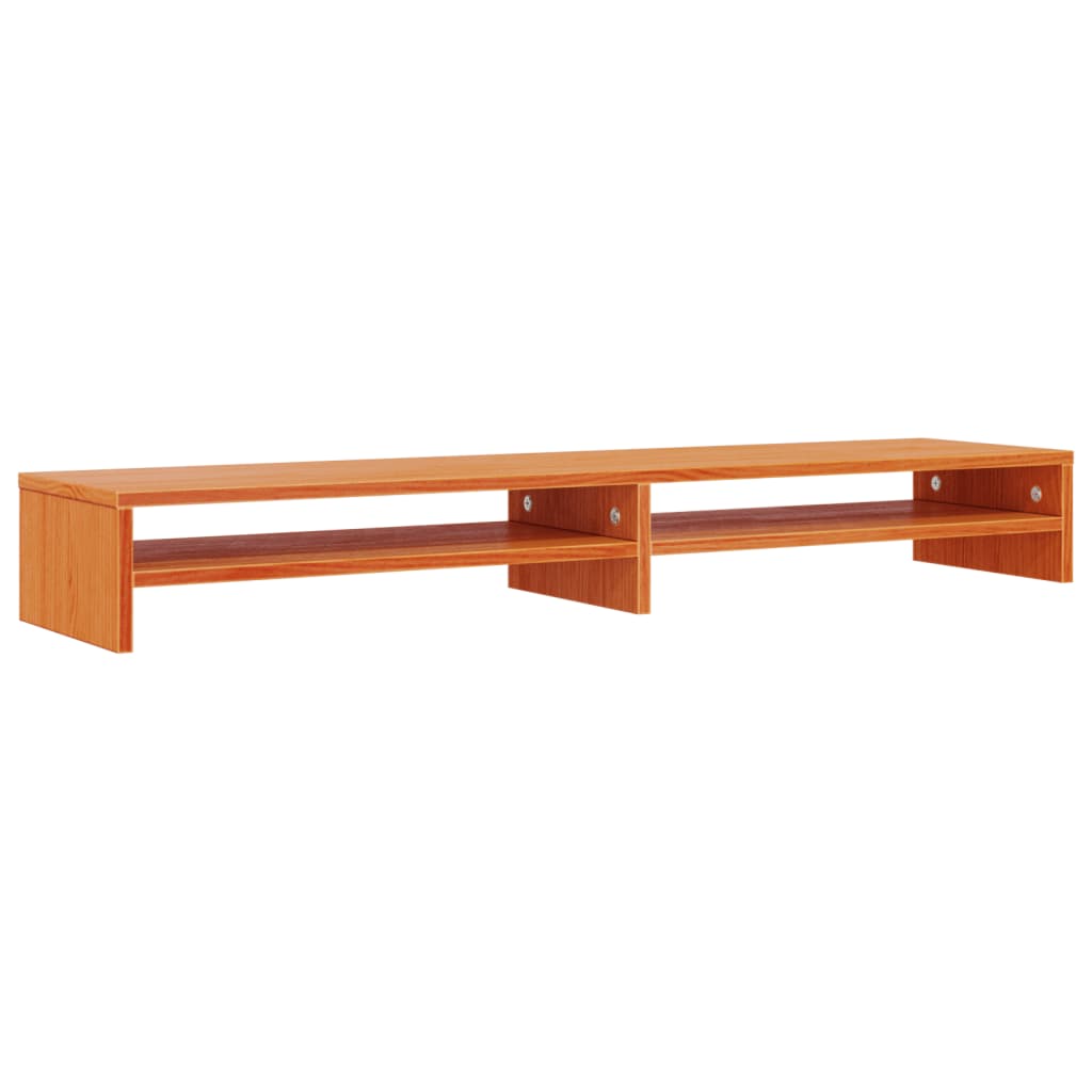 viaszbarna tömör fenyőfa monitorállvány 100 x 24 x 13 cm