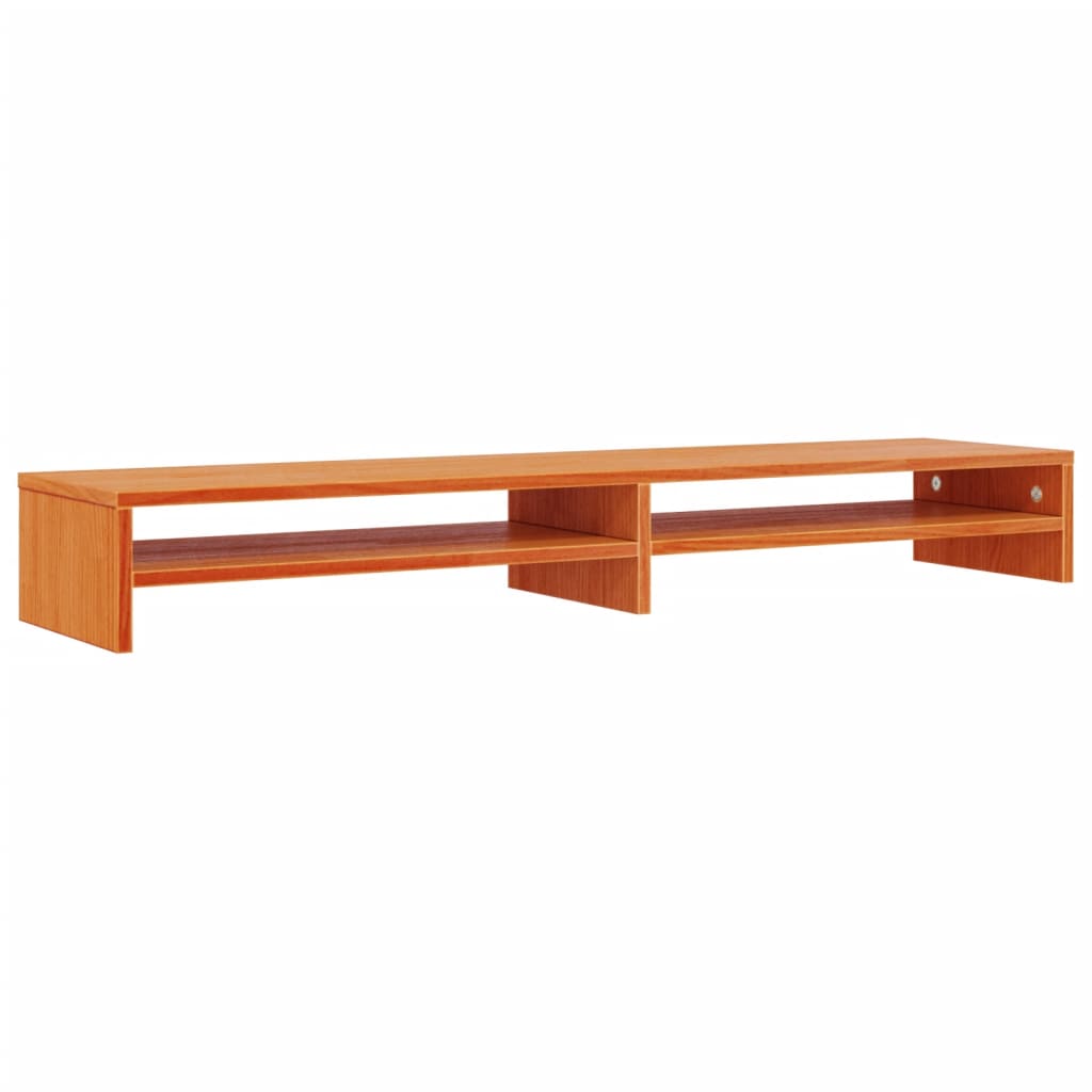 viaszbarna tömör fenyőfa monitorállvány 100 x 24 x 13 cm