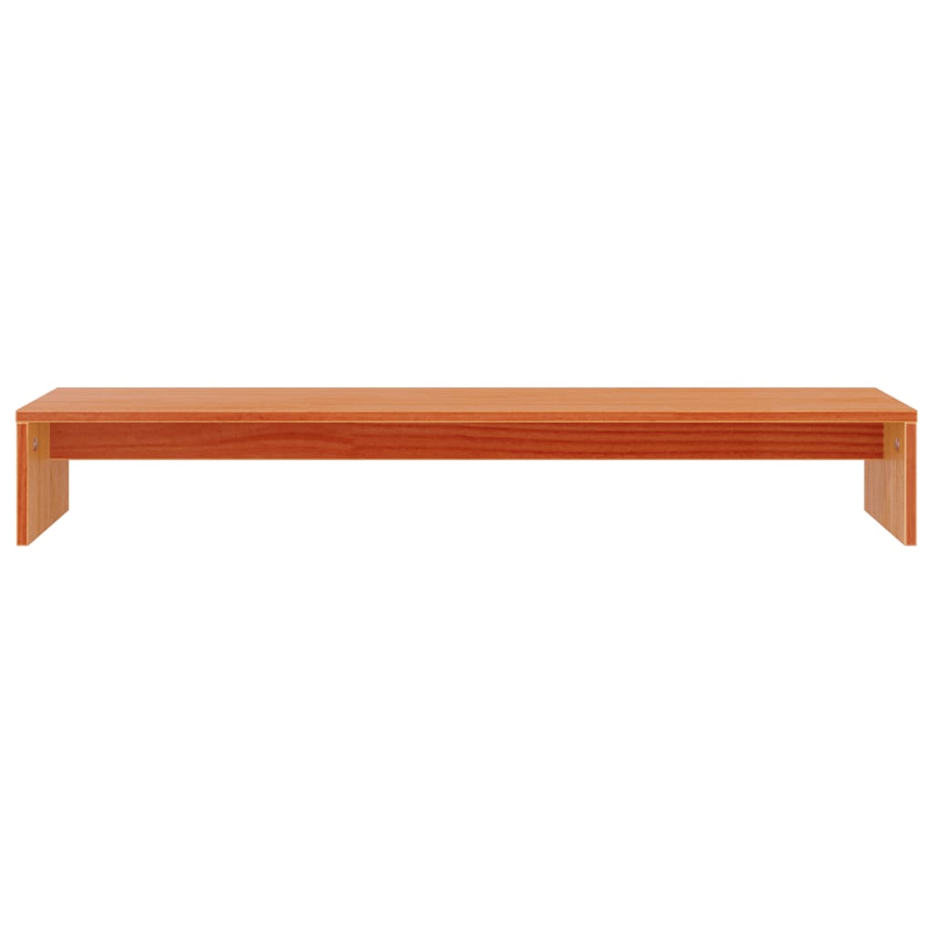 viaszbarna tömör fenyőfa monitorállvány 100x27x15 cm