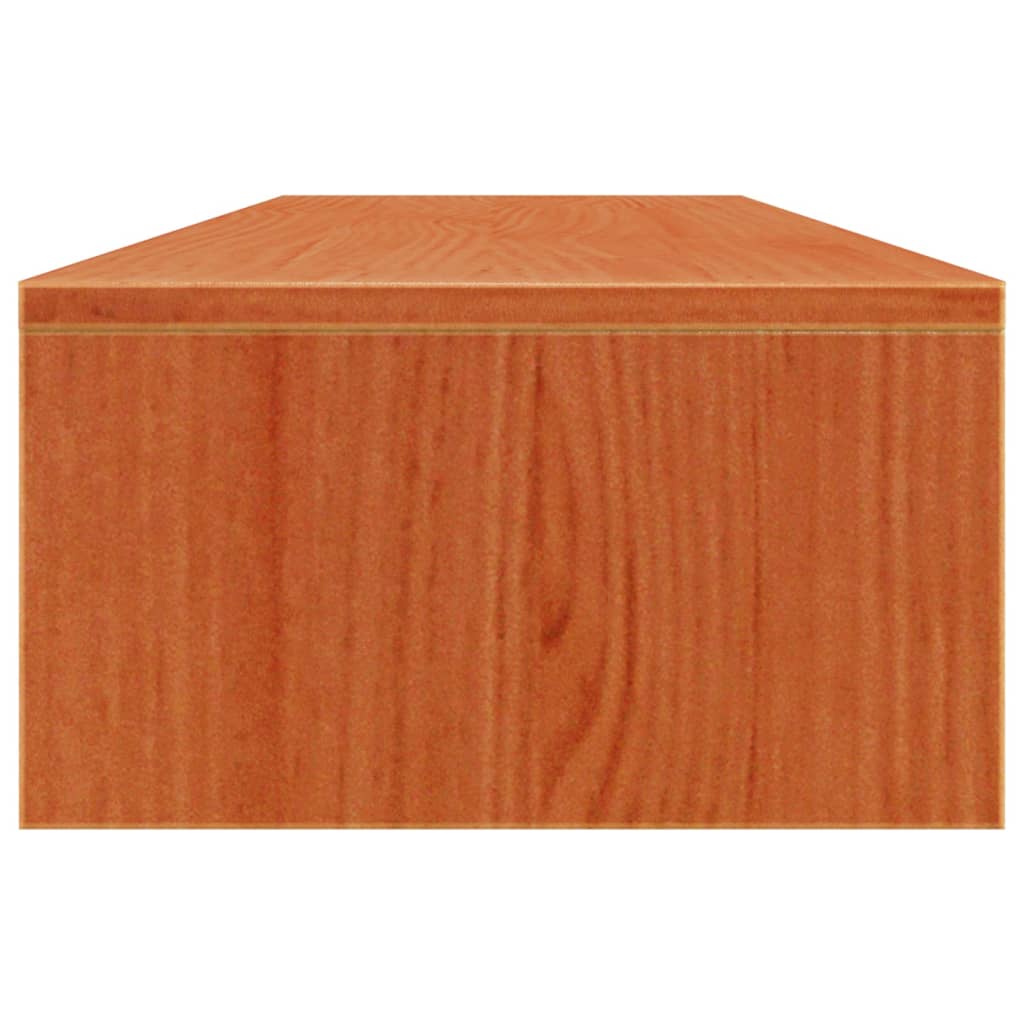 viaszbarna tömör fenyőfa monitorállvány 100x27x15 cm