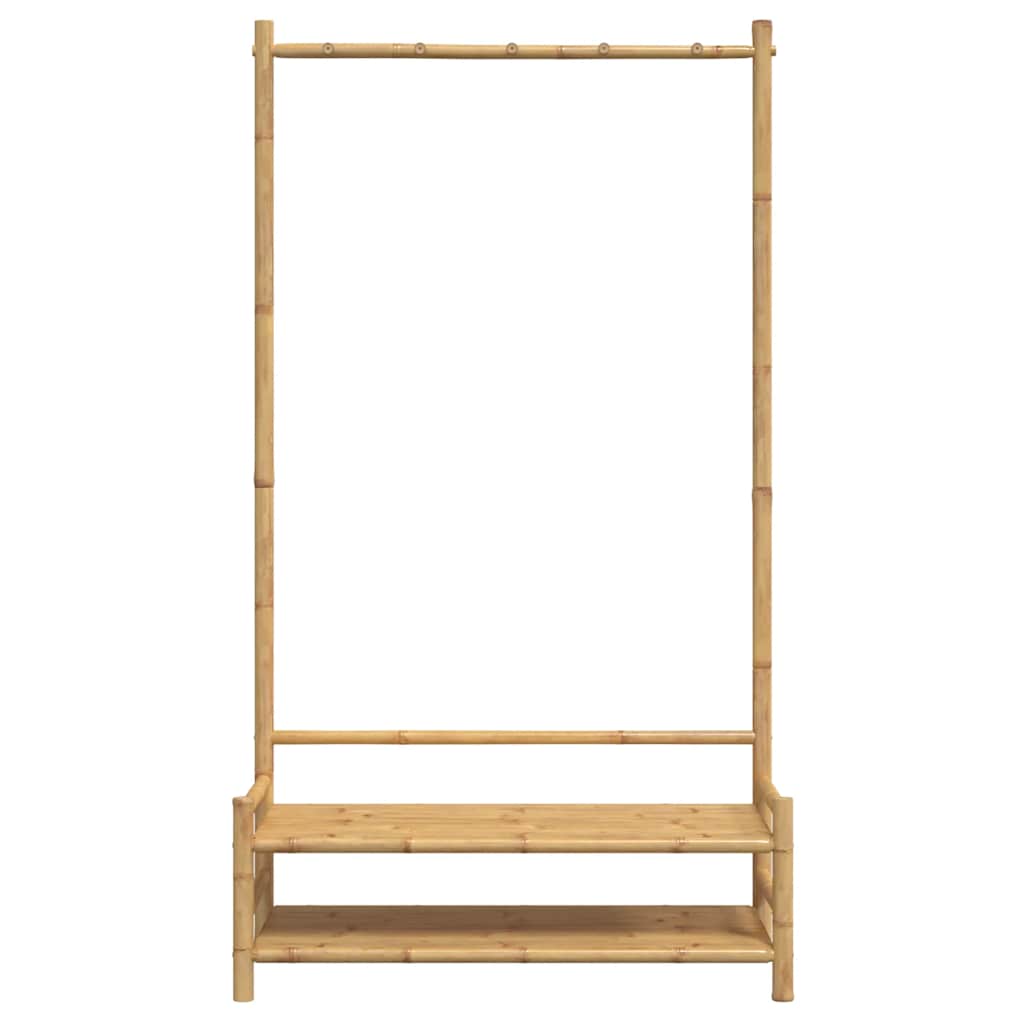 bambusz ruhaállvány polcokkal 103 x 40 x 183 cm