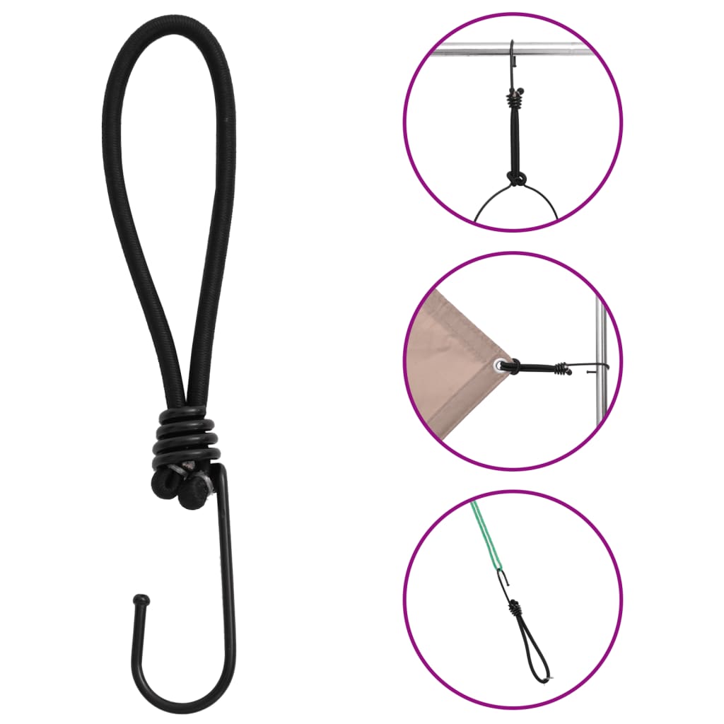 25 db bungeekötél kampókkal 17 cm