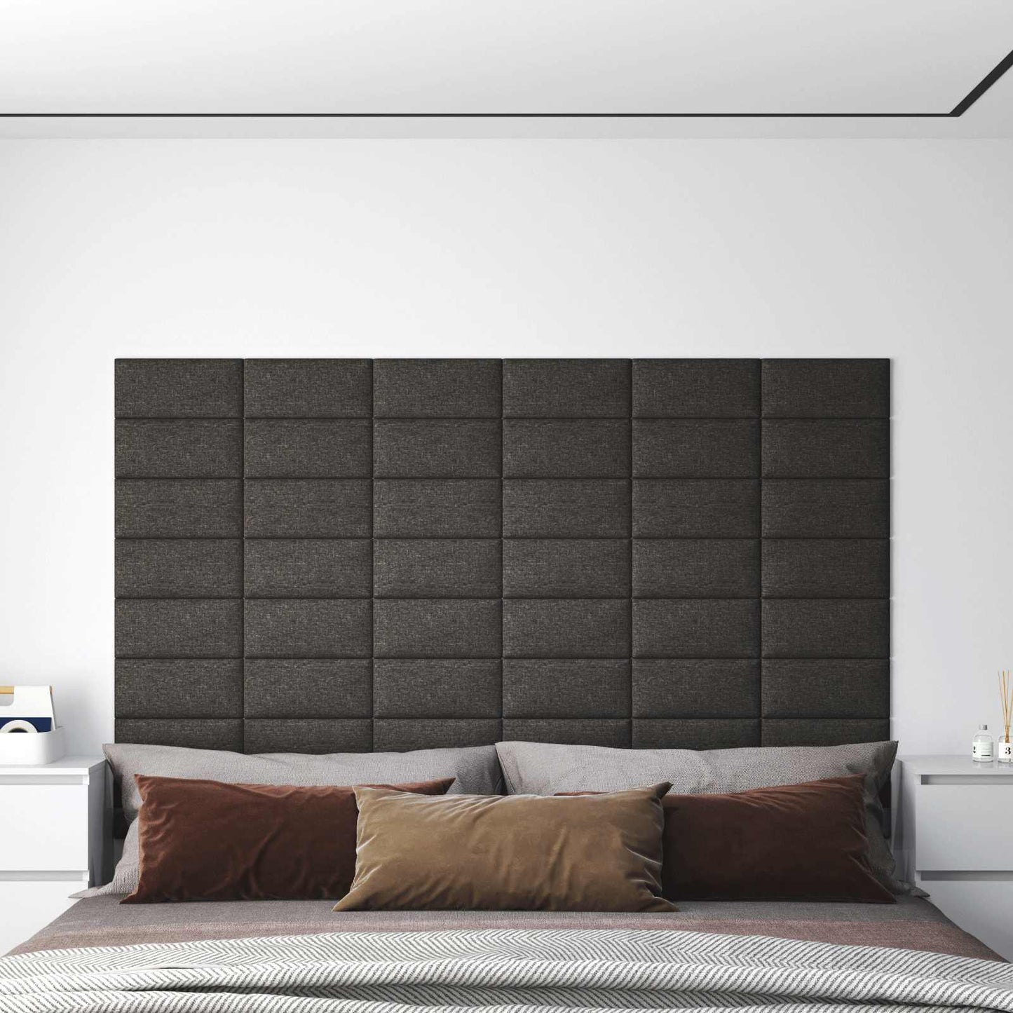 Fali Fejtámla 12 pcs 30 x 15 cm Sötétszürke szövet