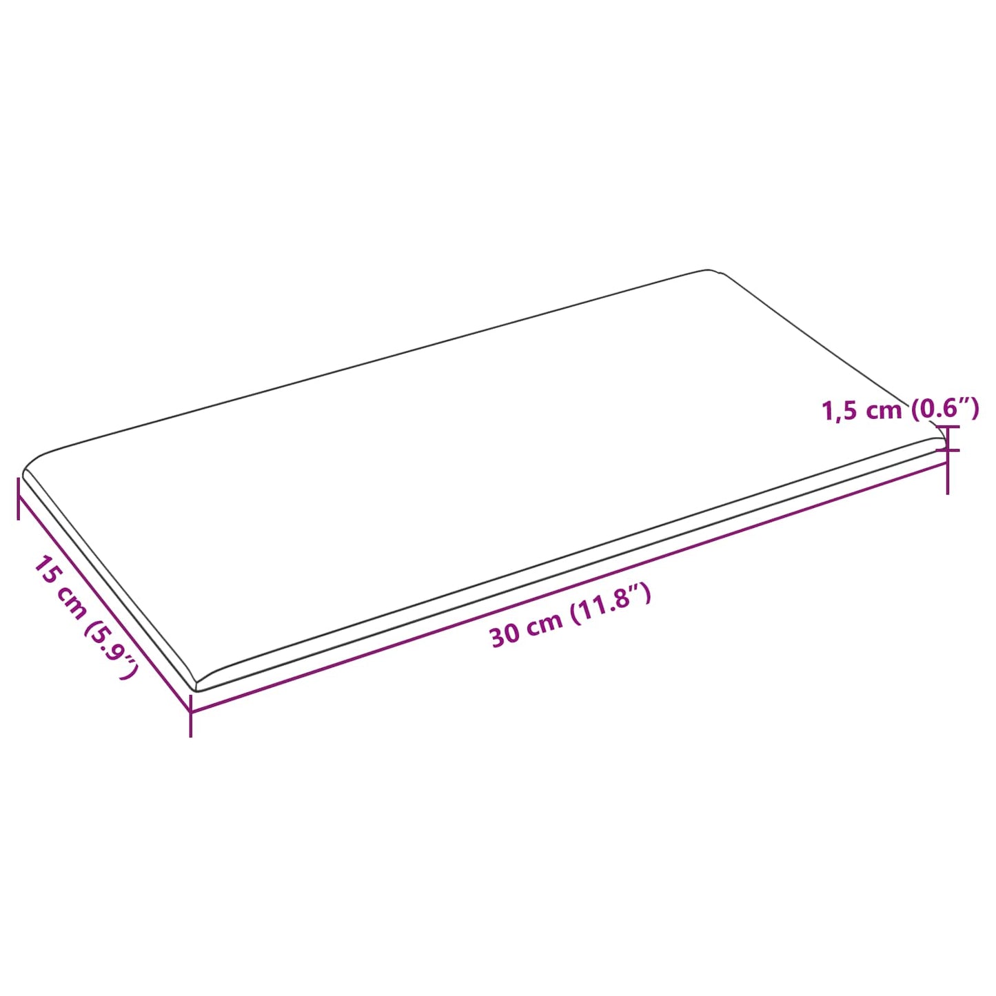 Fali Fejtámla 12 pcs 30 x 15 cm Cappuccino szövet