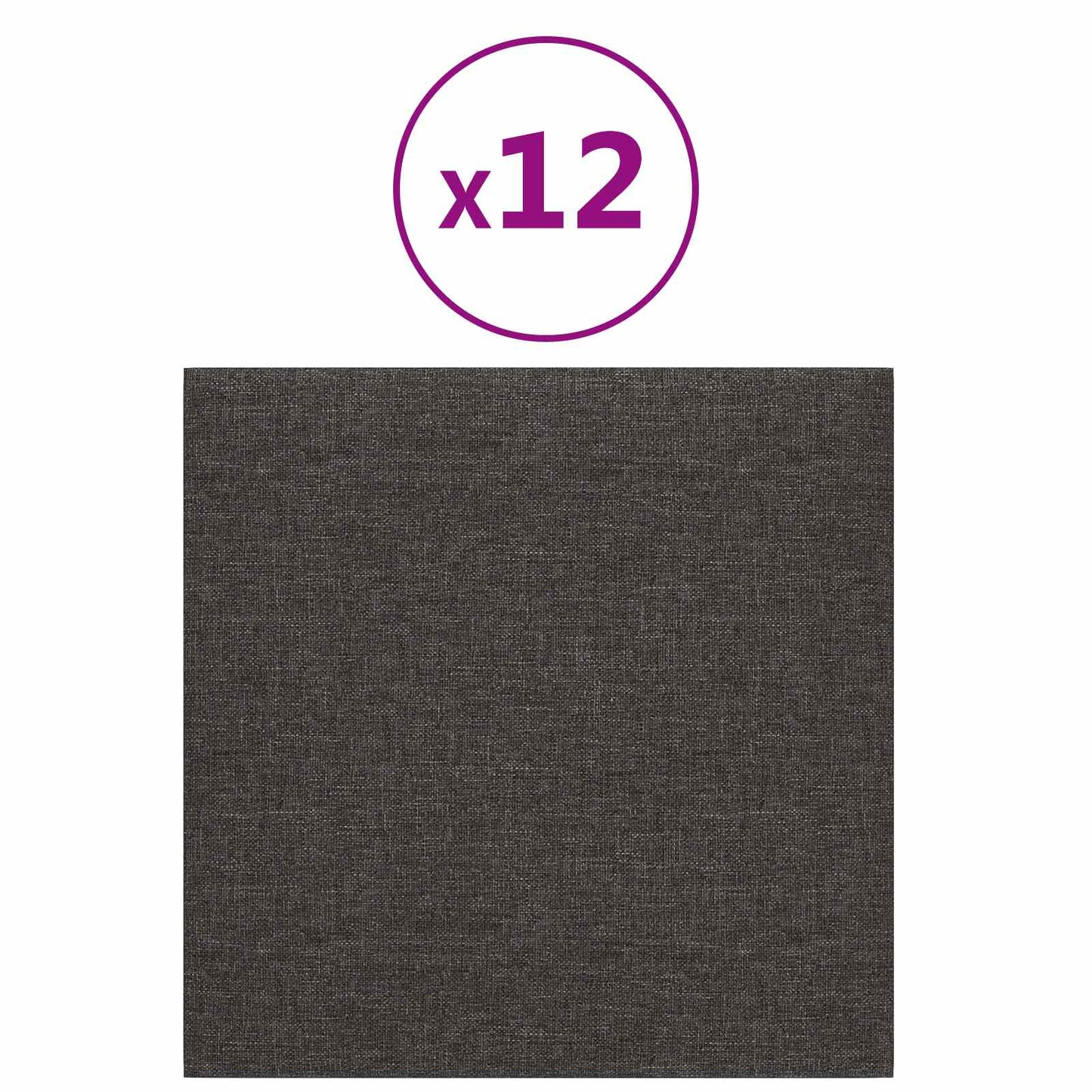 Fali Fejtámla 12 pcs 30 x 30 cm Sötétszürke szövet