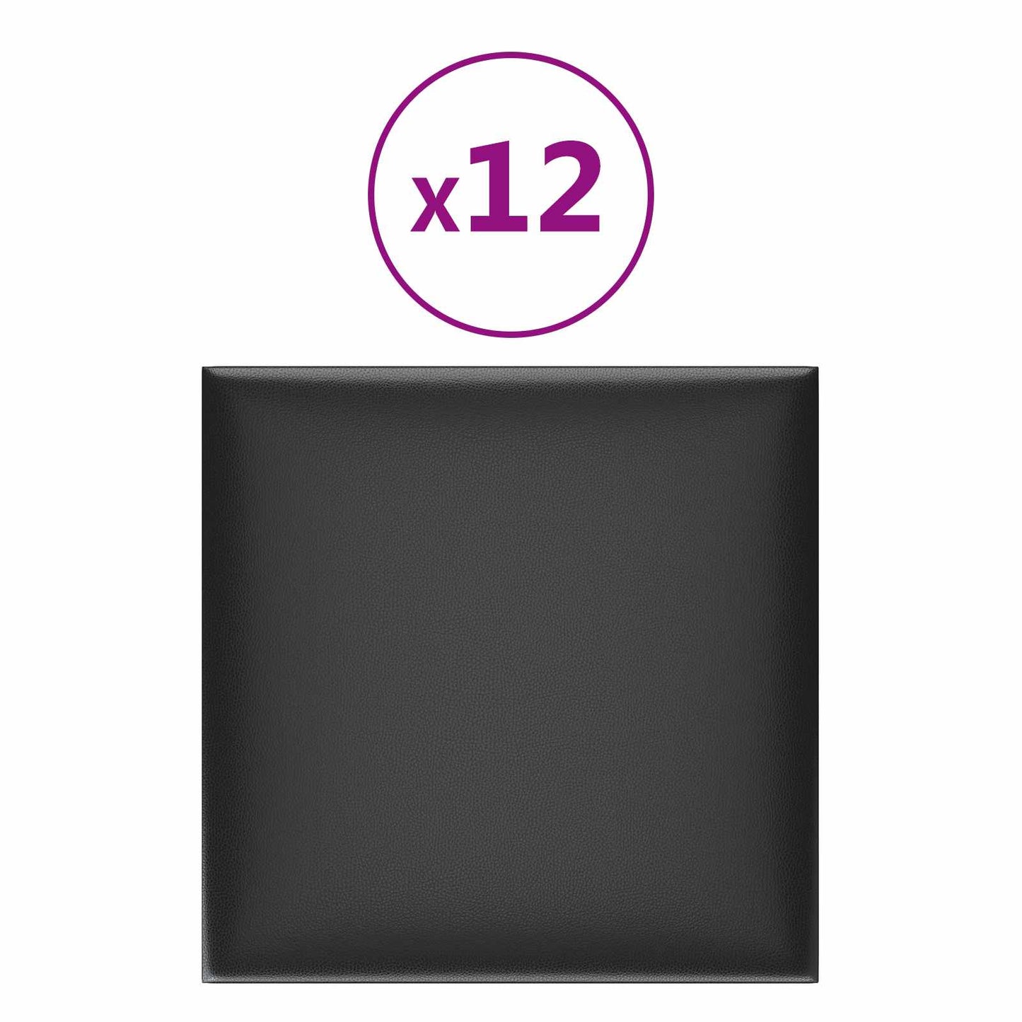 Fali Fejtámla 12 pcs 30 x 30 cm Fekete szövet