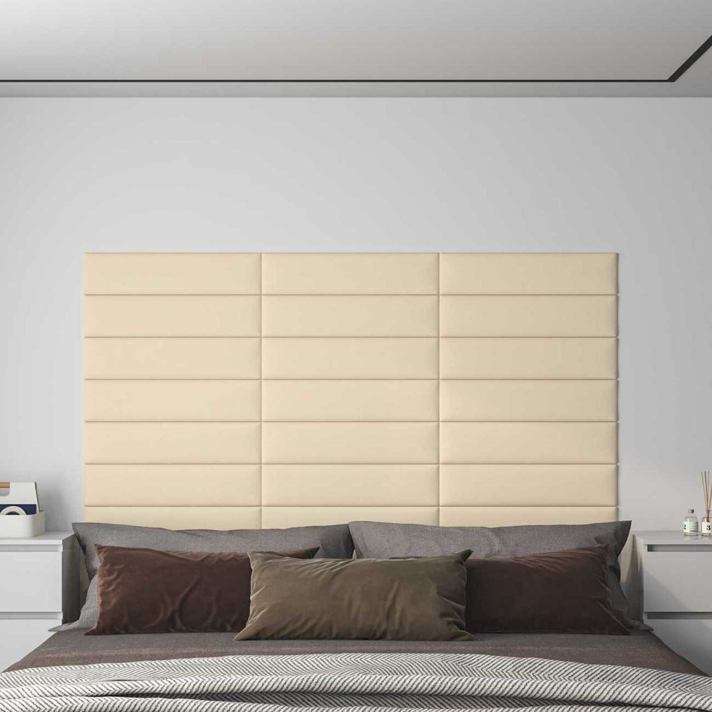 Fali Fejtámla 12 pcs 60 x 15 cm Krém szövet