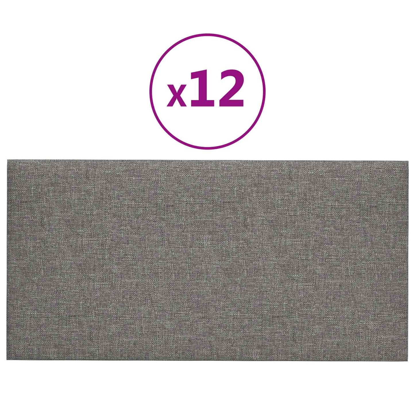 Fali Fejtámla 12 pcs 60 x 30 cm Világosszürke szövet