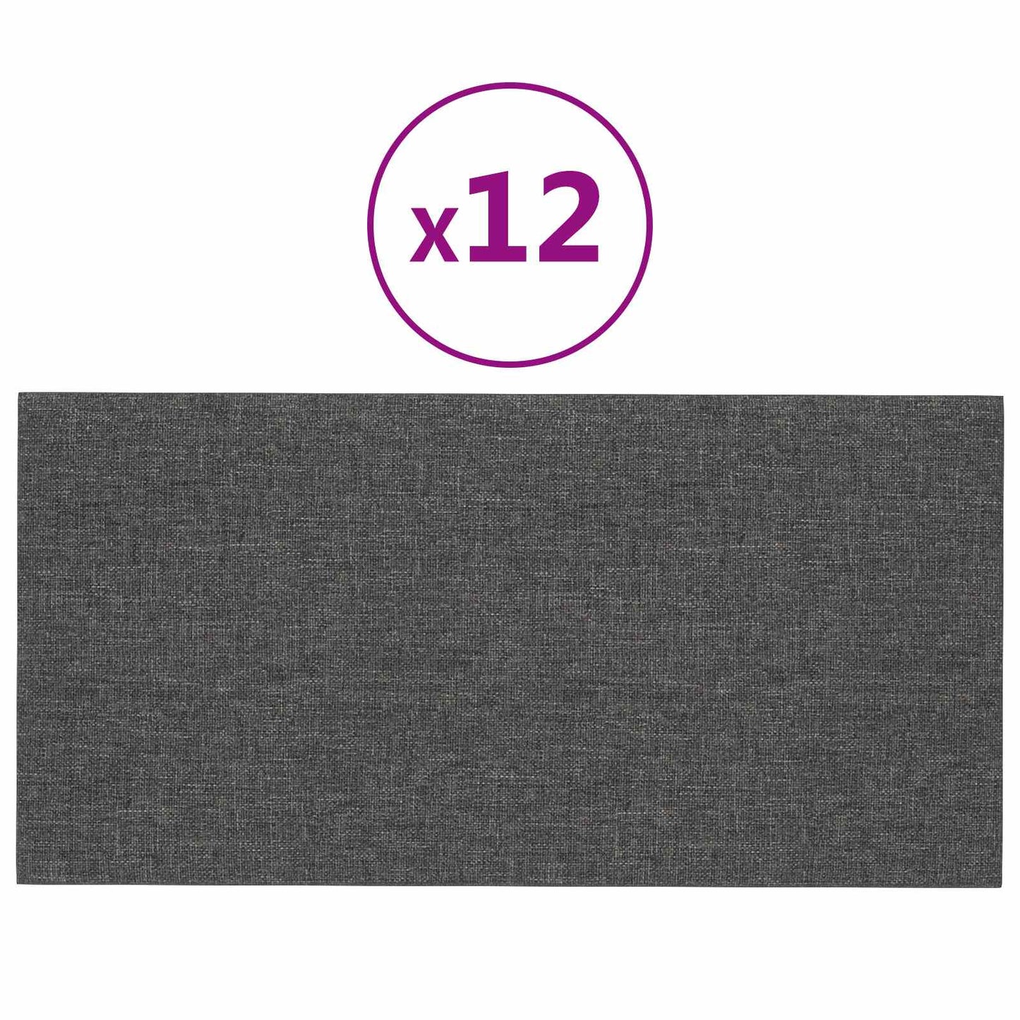 Fali Fejtámla 12 pcs Sötétszürke 60 x 30 cm szövet