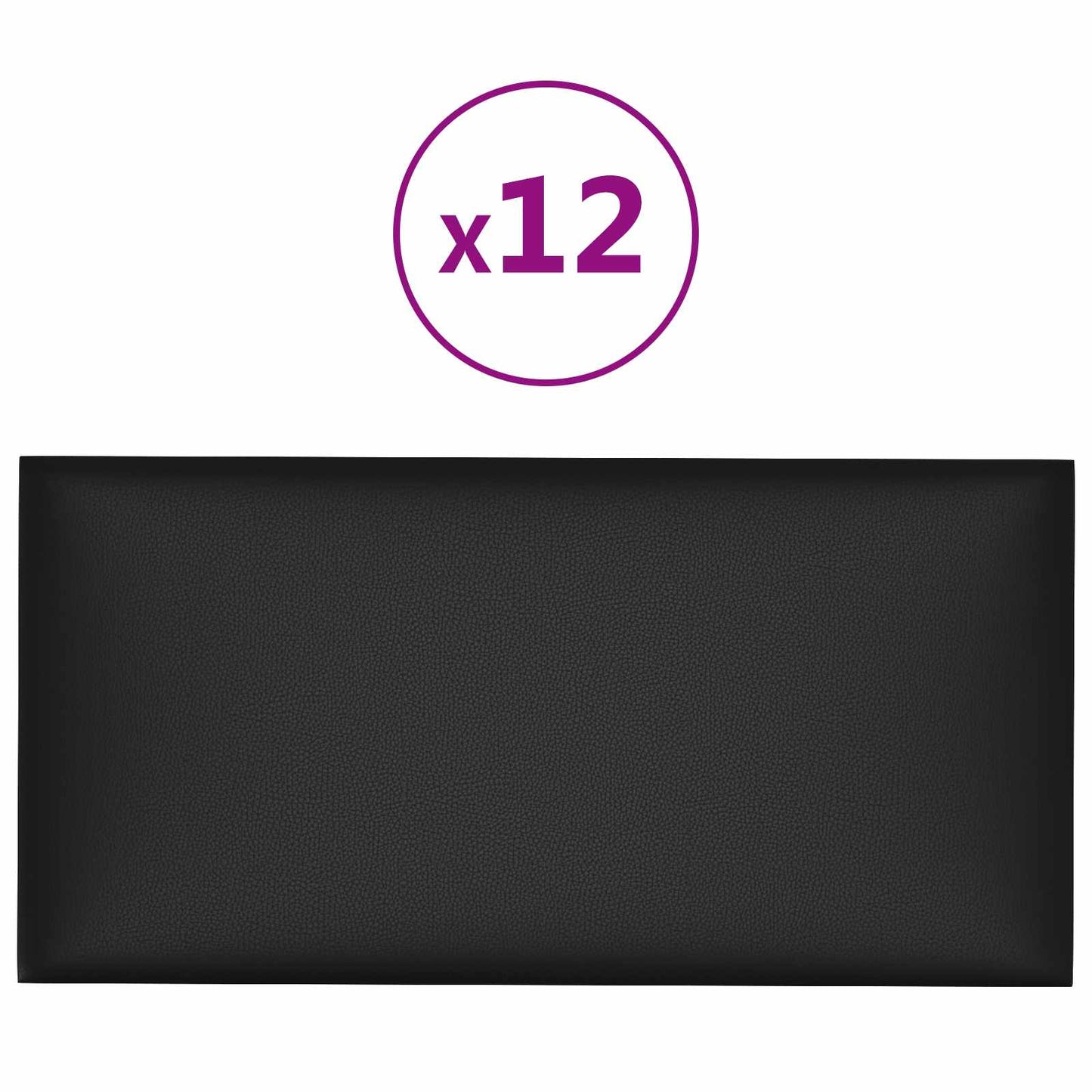 Fali Fejtámla 12 pcs 60 x 30 cm Fekete szövet