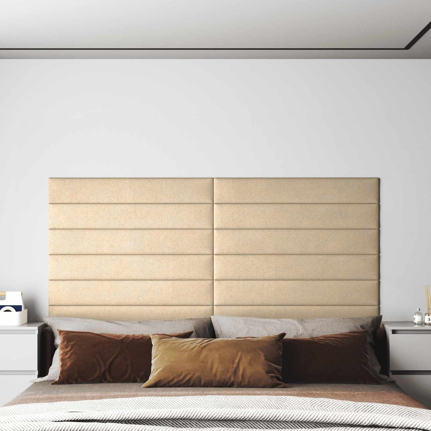 Fali Fejtámla 12 pcs Krém 90 x 15 cm szövet