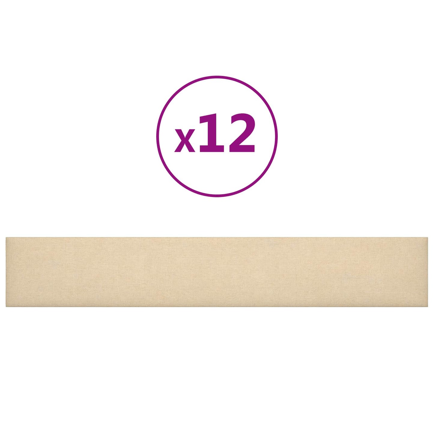 Fali Fejtámla 12 pcs Krém 90 x 15 cm szövet