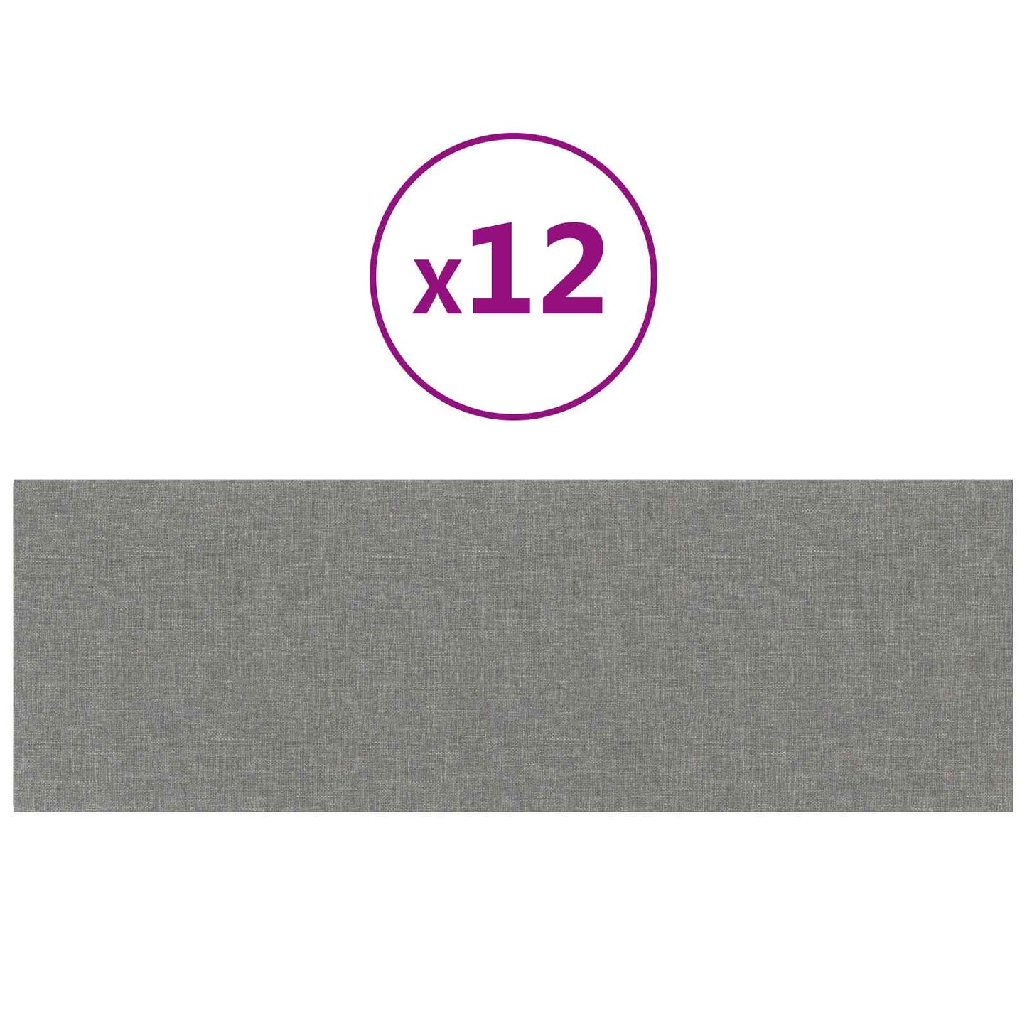 Fali Fejtámla 12 pcs Világosszürke 90 x 30 cm szövet