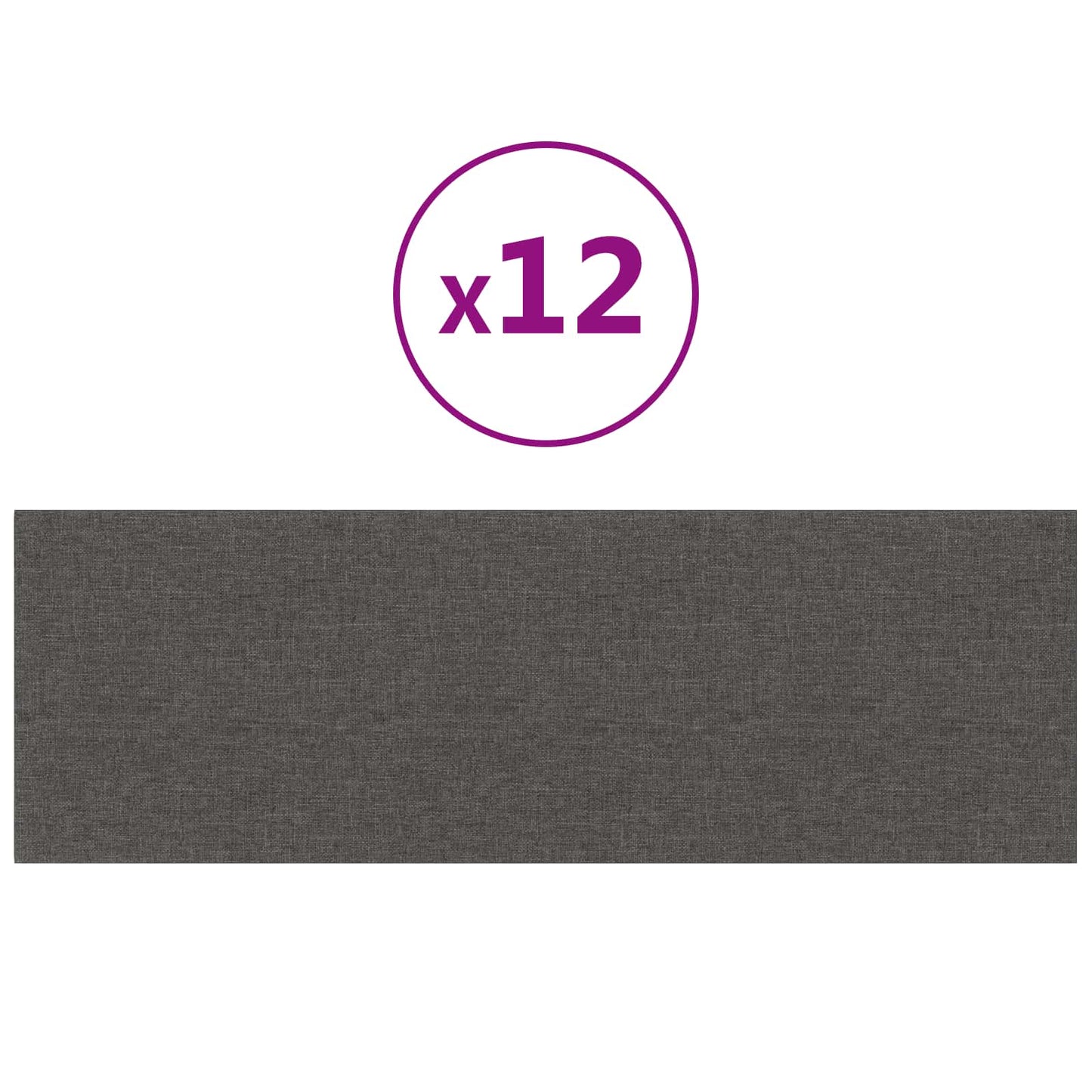 Fali Fejtámla 12 pcs Sötétszürke 90 x 30 cm szövet
