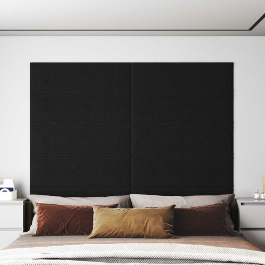 Fali Fejtámla 12 pcs Fekete 90 x 30 cm szövet