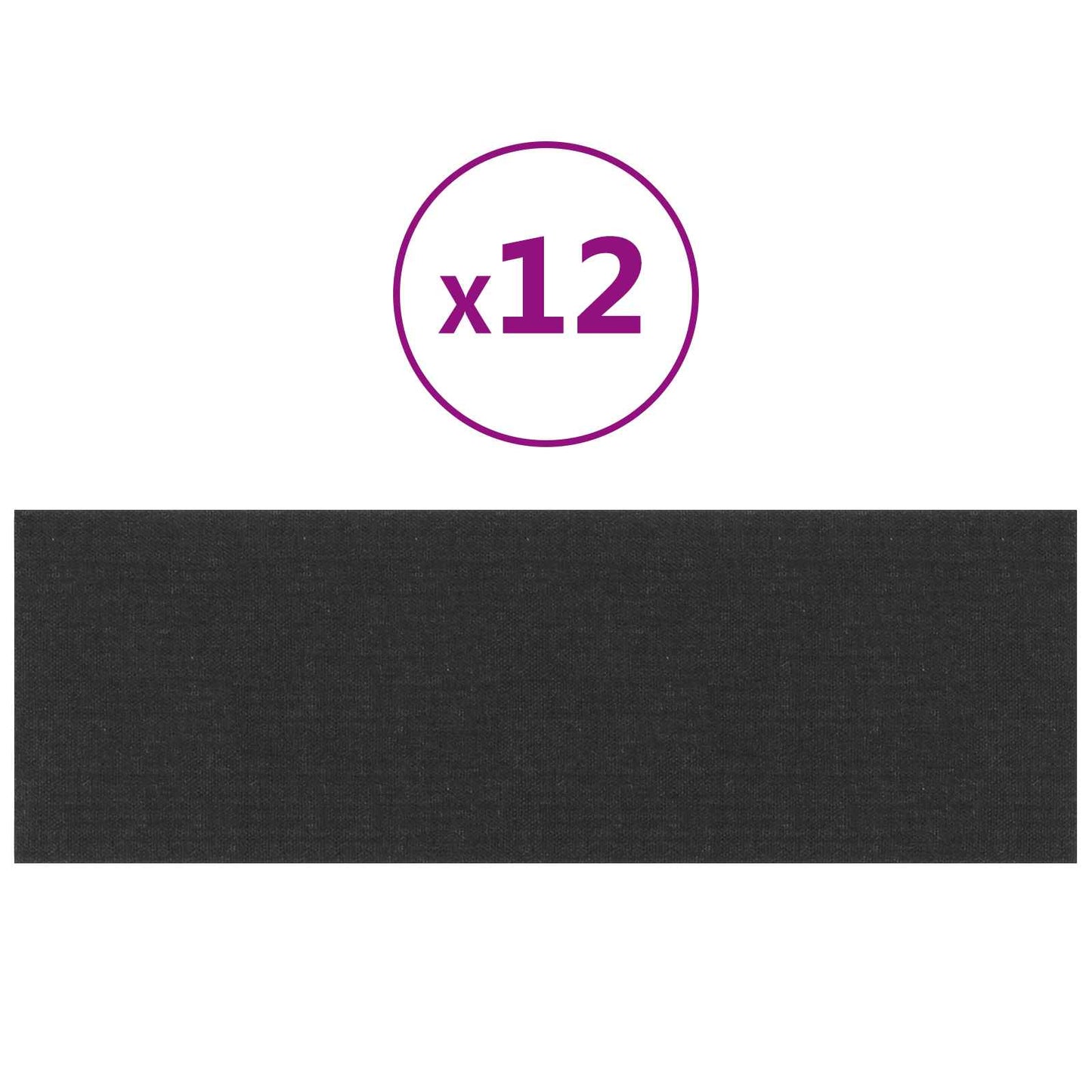Fali Fejtámla 12 pcs Fekete 90 x 30 cm szövet