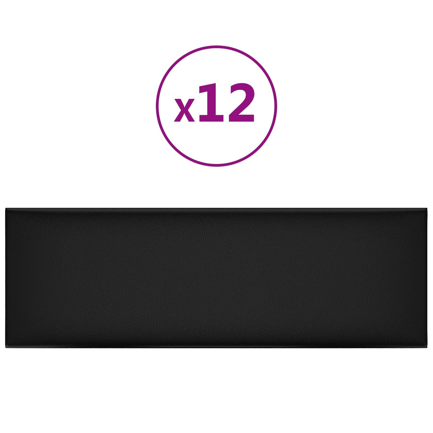 Fali Fejtámla 12 pcs 90 x 30 cm Fekete szövet