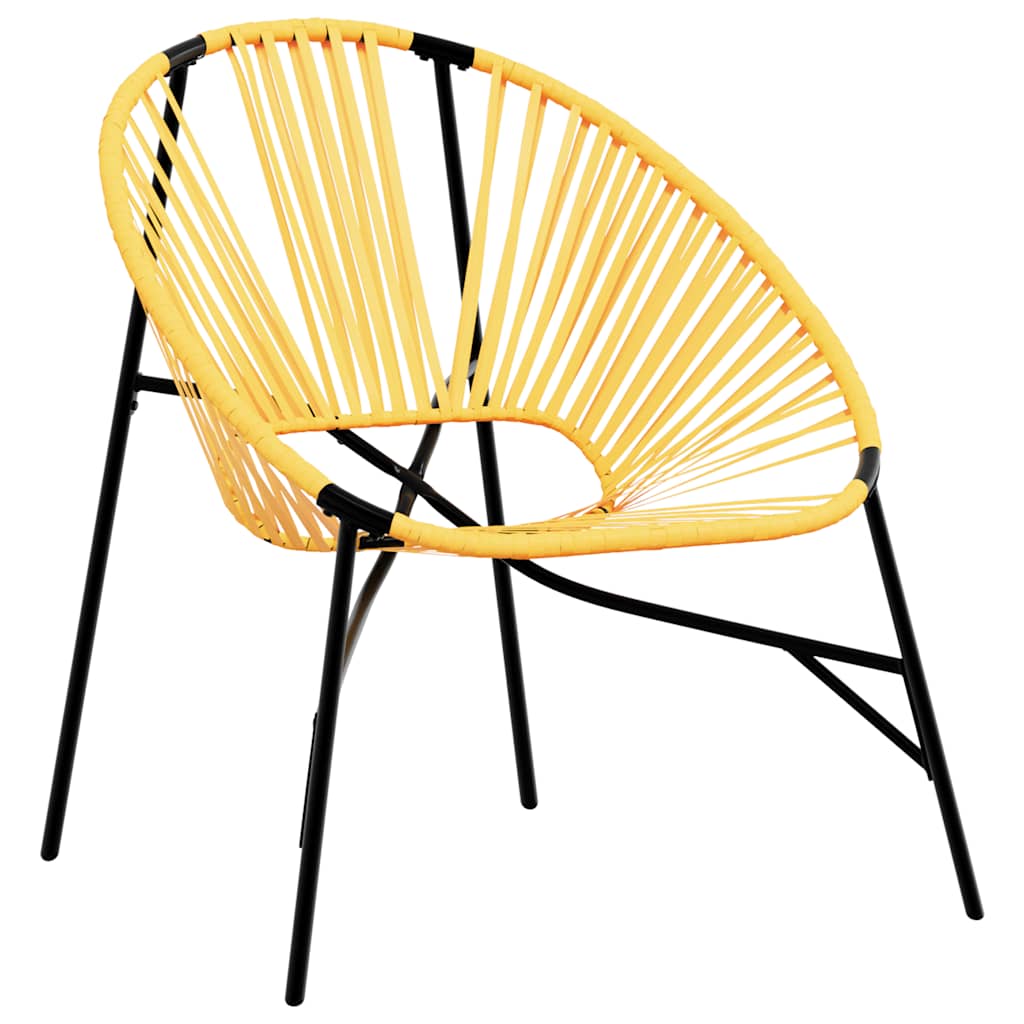 fekete és sárga polyrattan kerti tojás szék