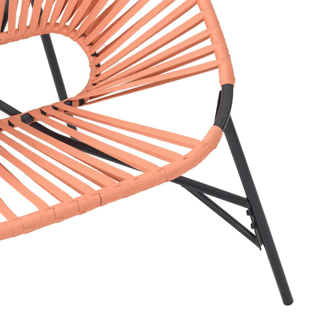 fekete és narancssárga polyrattan kerti tojás szék