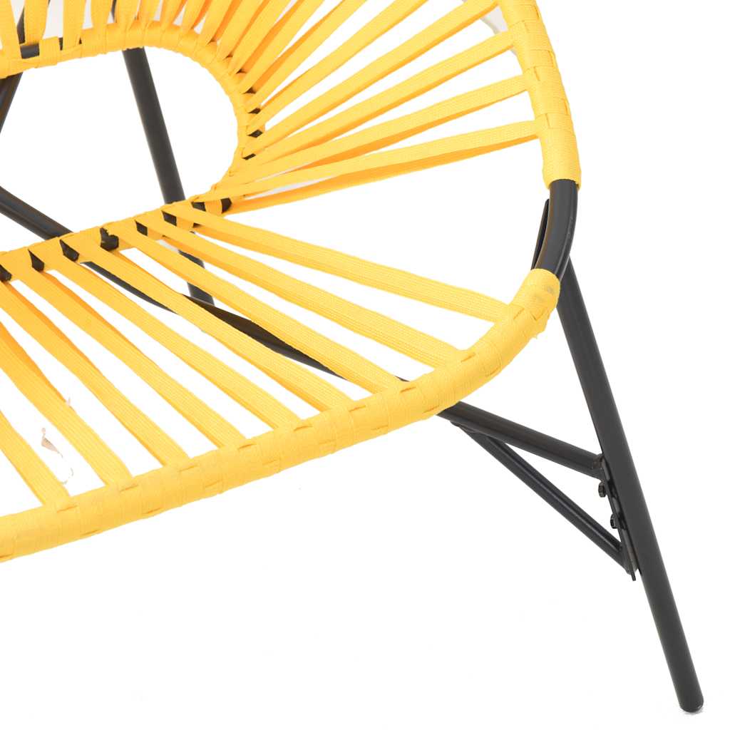 3 db fekete és sárga polyrattan kerti szék szett