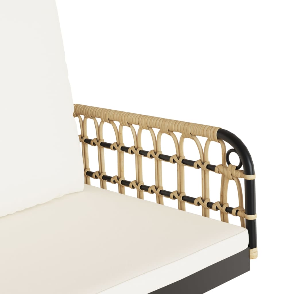 polirattan és acél hintapad párnákkal 105 x 58 x 38 cm