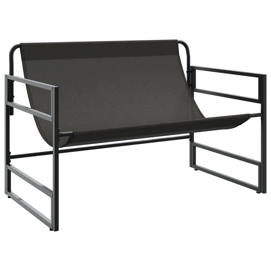 antracitszürke acél kerti pad párnával 113 cm