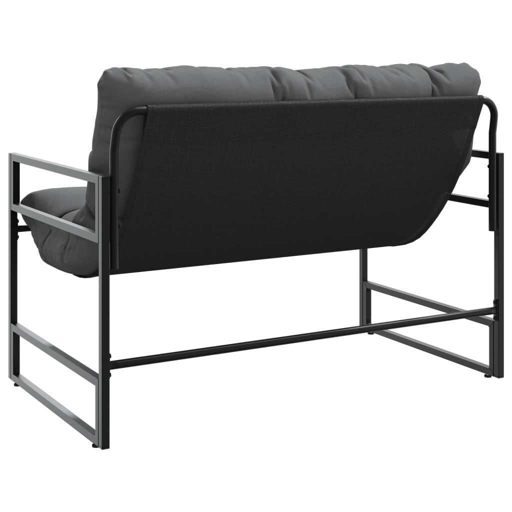 antracitszürke acél kerti pad párnával 113 cm