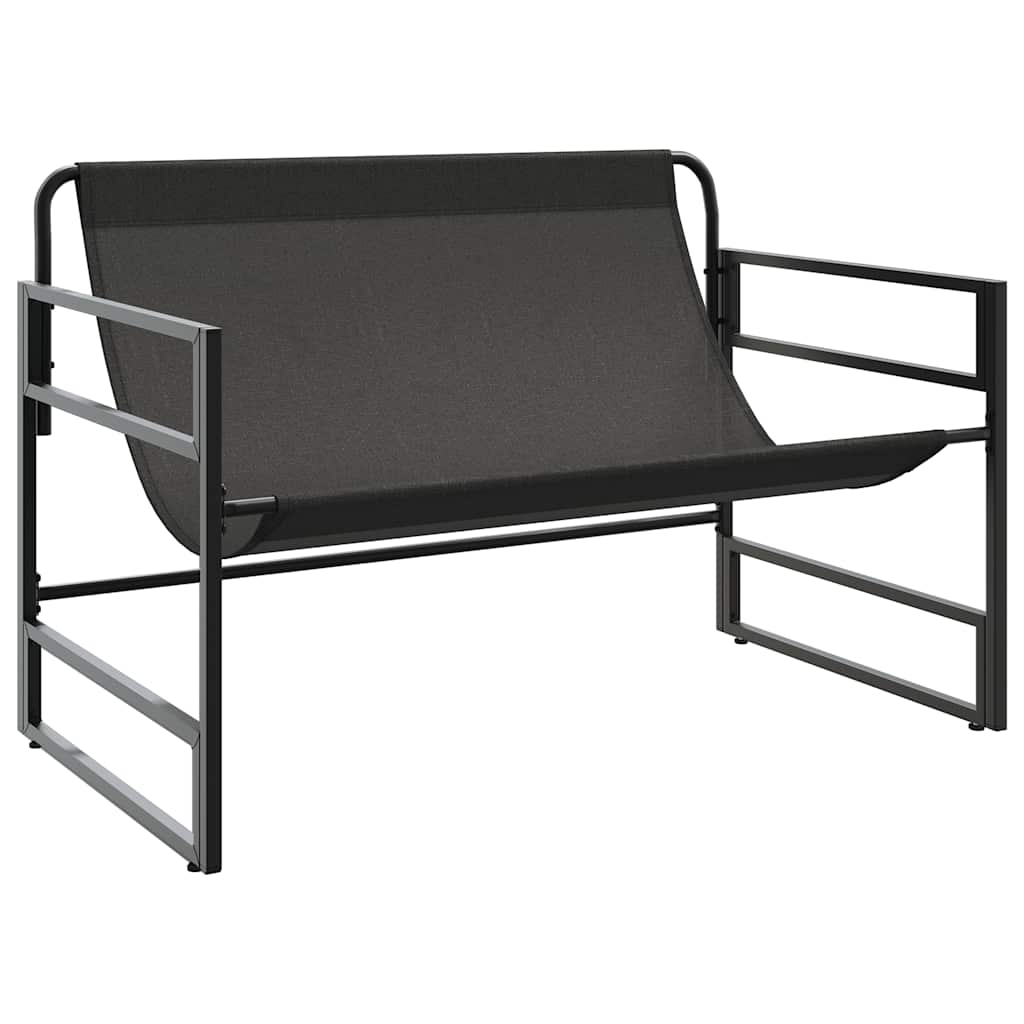 tópszínű acél kerti pad párnával 113 cm